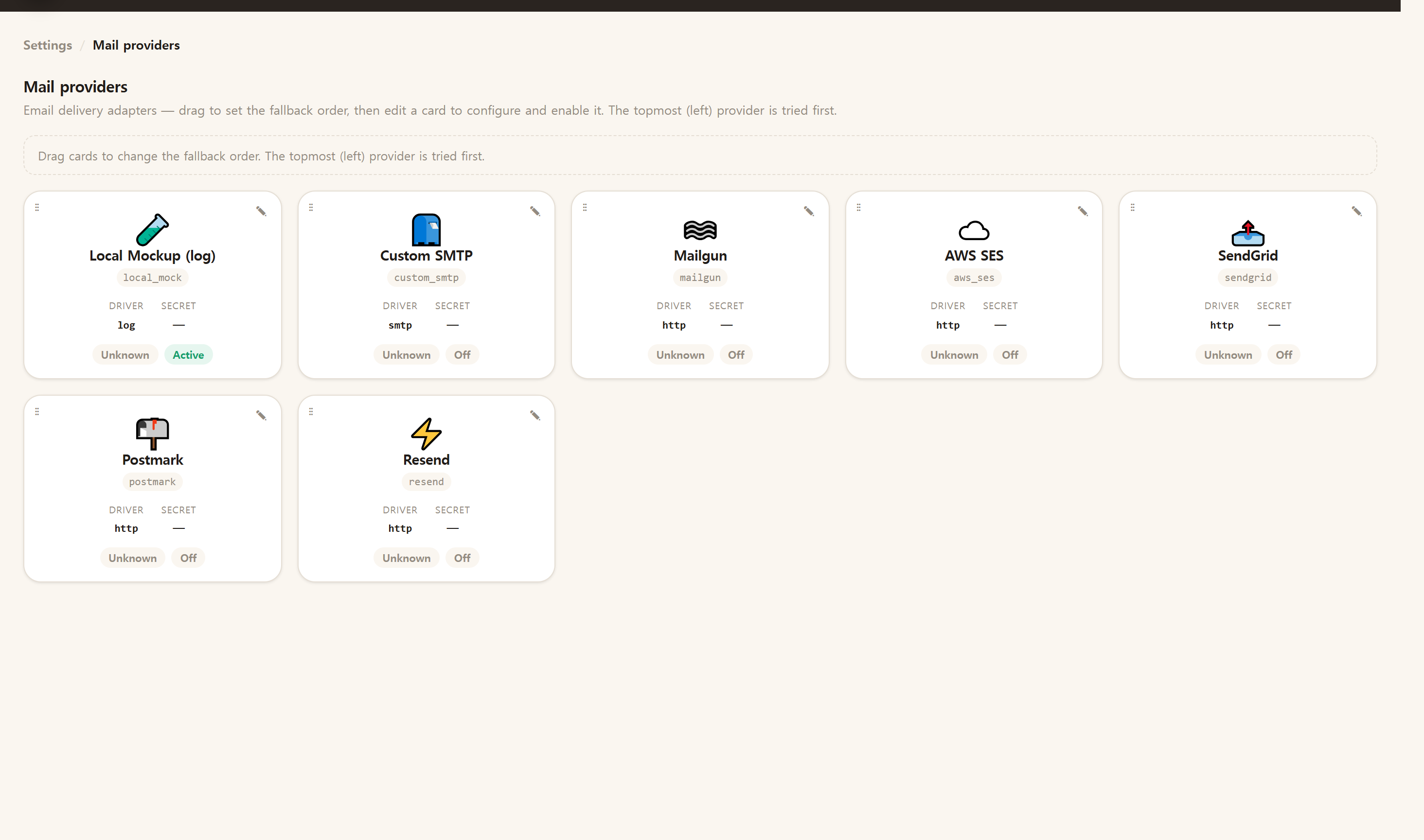 The mail (email) providers list