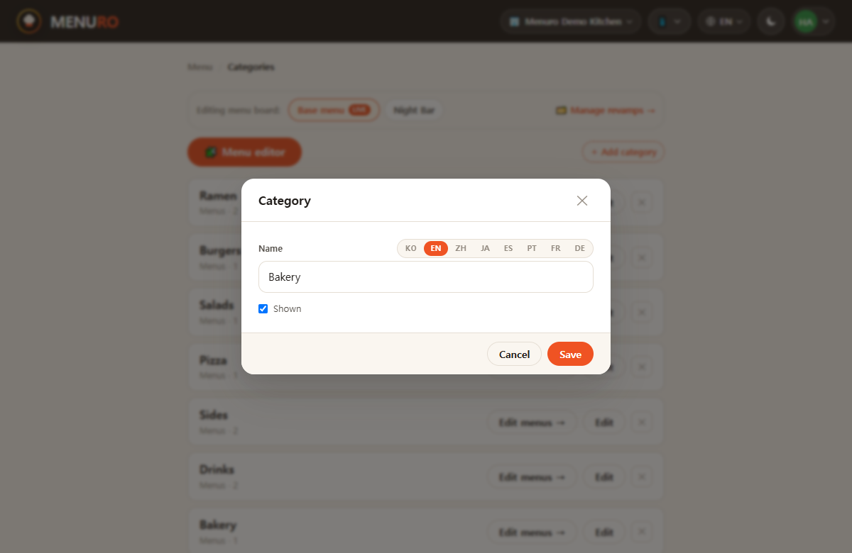 Add a category